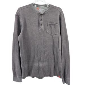 The American Outdoorsman Thermal Waffle Henley Shirt Size MD Basic Casual